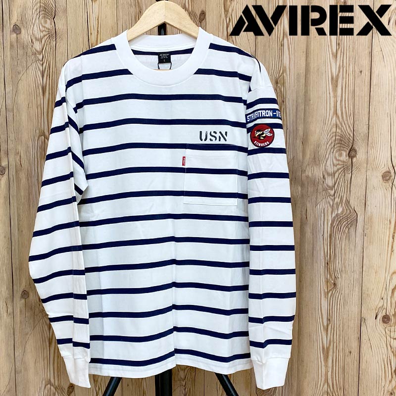 トップイズム TopIsm AVIREX アビレックス ネイバル パッチ ロングスリーブ 長袖 Tシャツ ポケットTEE メンズ ブランド アビレックス