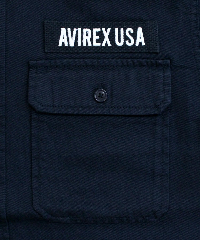トップイズム TopIsm AVIREX アヴィレックス 半袖 ファティーグ カーキシャツ コットン ミリタリーシャツ 綿100% メンズ ブランド シャツ
