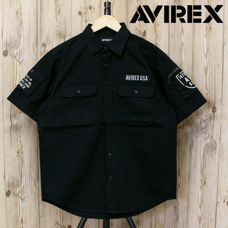 トップイズム TopIsm AVIREX アヴィレックス 半袖 ファティーグ カーキシャツ コットン ミリタリーシャツ 綿100% メンズ ブランド シャツ
