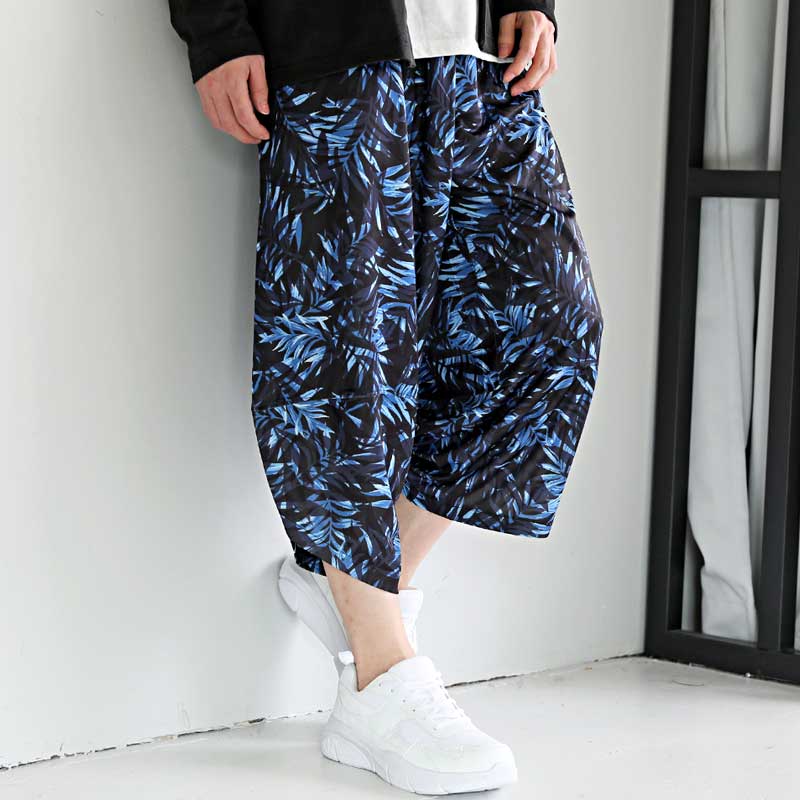 トップイズム TopIsm ショートパンツ メンズ サルエルパンツ アラジンパンツ ハーフパンツ リラックスパンツ ワイド 接触冷感 総柄 無地 UVカット ウォッシャブル 速乾ドライ イージーパンツ ボトムス