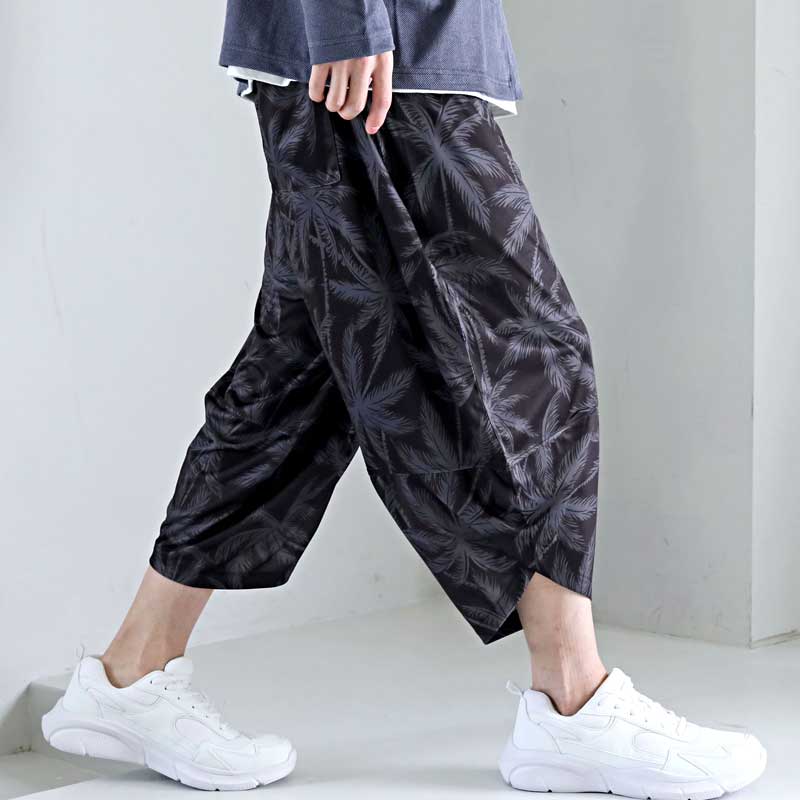 トップイズム TopIsm ショートパンツ メンズ サルエルパンツ アラジンパンツ ハーフパンツ リラックスパンツ ワイド 接触冷感 総柄 無地 UVカット ウォッシャブル 速乾ドライ イージーパンツ ボトムス