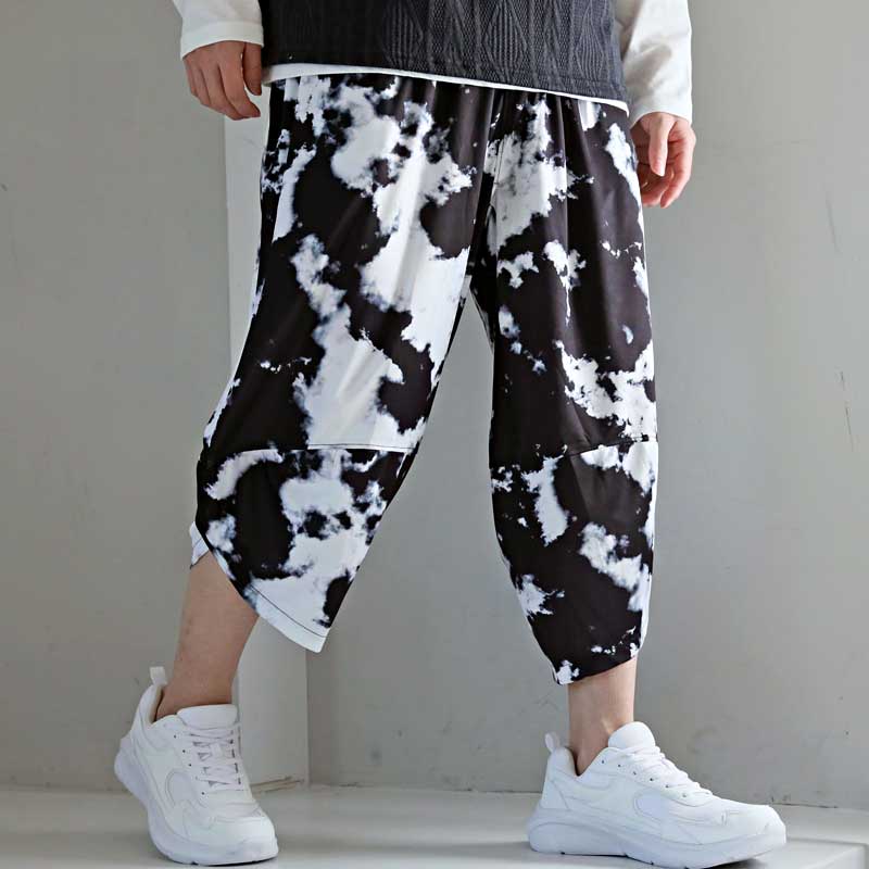 トップイズム TopIsm ショートパンツ メンズ サルエルパンツ アラジンパンツ ハーフパンツ リラックスパンツ ワイド 接触冷感 総柄 無地 UVカット ウォッシャブル 速乾ドライ イージーパンツ ボトムス