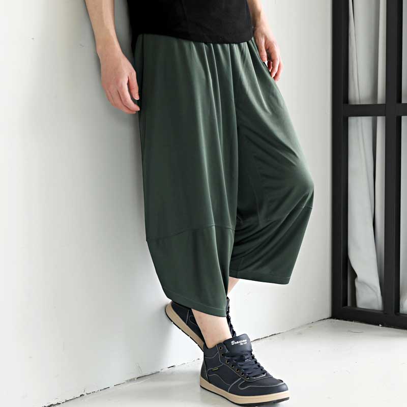 トップイズム TopIsm ショートパンツ メンズ サルエルパンツ アラジンパンツ ハーフパンツ リラックスパンツ ワイド 接触冷感 総柄 無地 UVカット ウォッシャブル 速乾ドライ イージーパンツ ボトムス