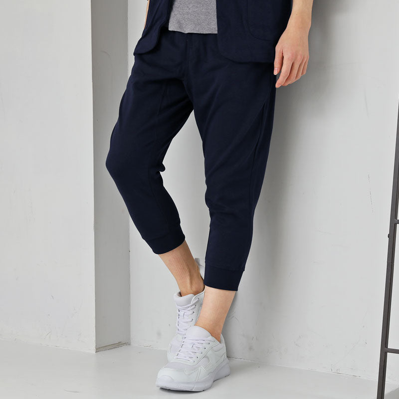 トップイズム TopIsm クロップドパンツ メンズ 7分丈 ひざ下 TCポンチ スウェットパンツ サルエルパンツ ジョガーパンツ ショートパンツ ショーツ 裾リブ ハーフパンツ ワンマイルウェア