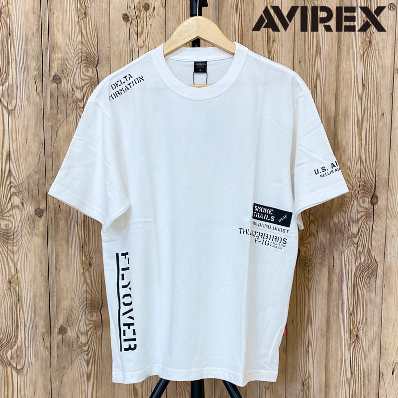 トップイズム TopIsm AVIREX アビレックス FLYOVER ステンシル風 プリント 半袖 Tシャツ メンズ ブランド トップス （1-ホワイト） 1-ホワイト