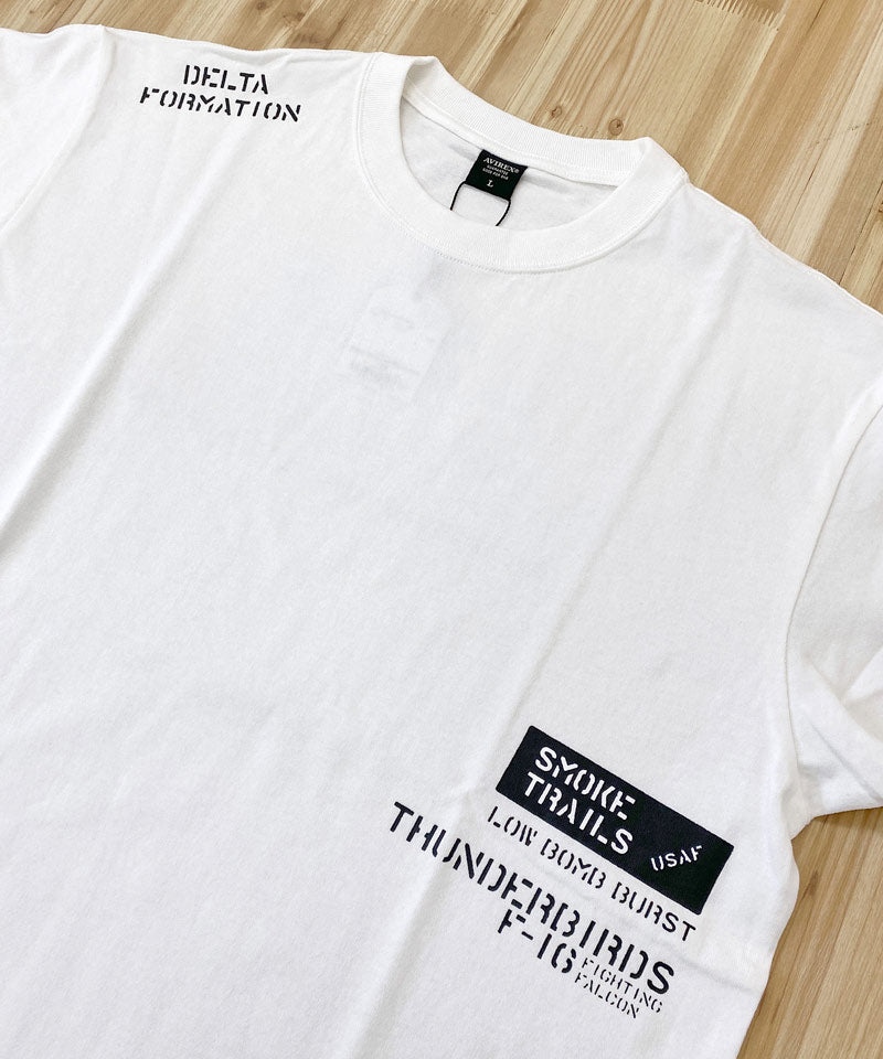 トップイズム TopIsm AVIREX アビレックス FLYOVER ステンシル風 プリント 半袖 Tシャツ メンズ ブランド トップス （1-ホワイト） 1-ホワイト