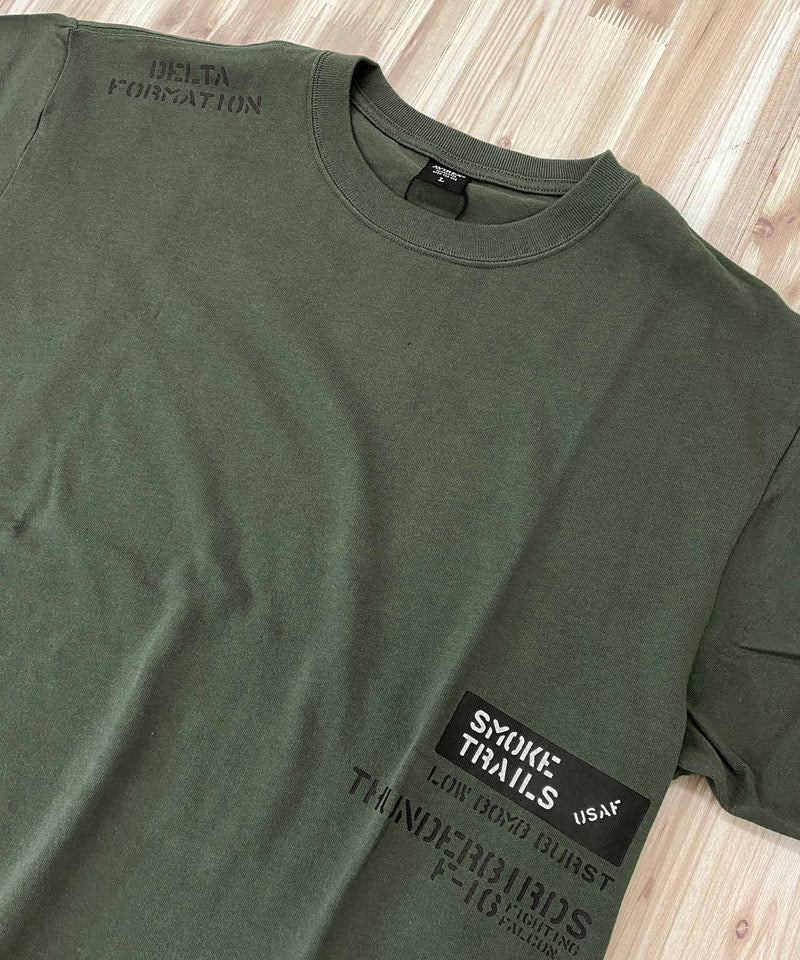 トップイズム TopIsm AVIREX アビレックス FLYOVER ステンシル風 プリント 半袖 Tシャツ メンズ ブランド トップス （1-ホワイト） 1-ホワイト