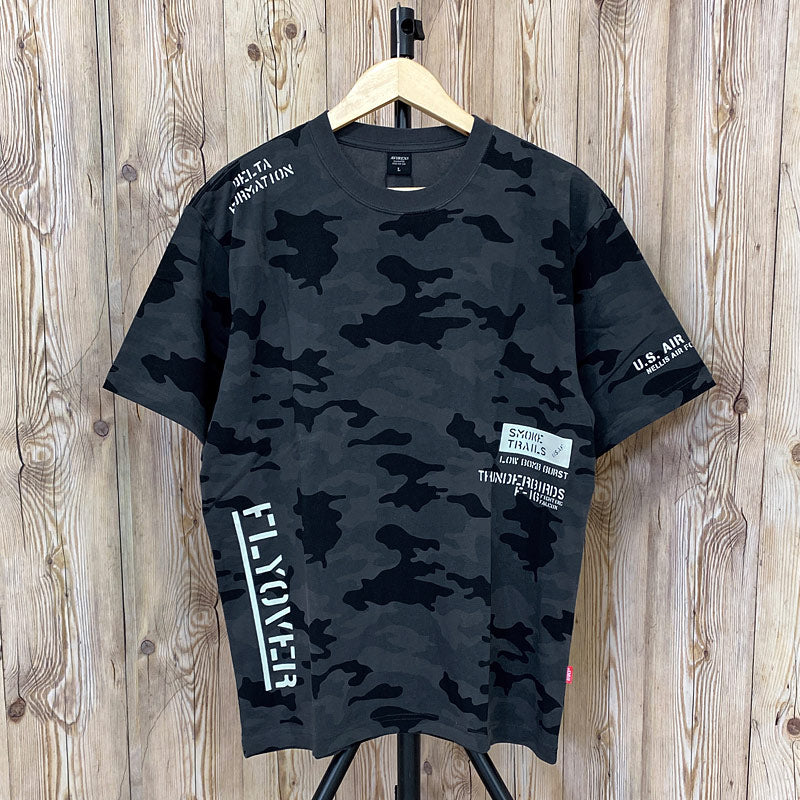 トップイズム TopIsm AVIREX アビレックス FLYOVER ステンシル風 プリント 半袖 Tシャツ メンズ ブランド トップス （1-ホワイト） 1-ホワイト