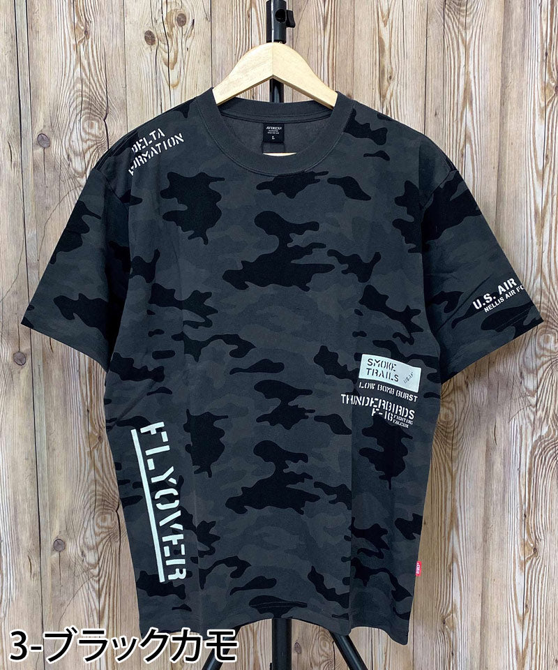 トップイズム TopIsm AVIREX アビレックス FLYOVER ステンシル風 プリント 半袖 Tシャツ メンズ ブランド トップス （1-ホワイト） 1-ホワイト