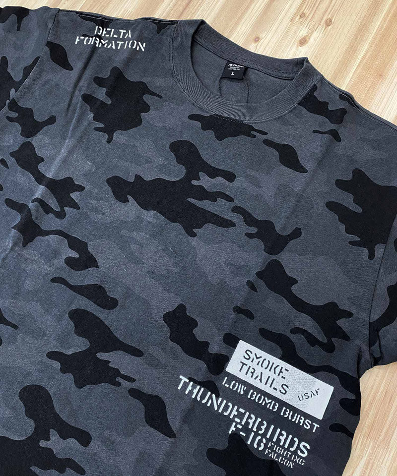 トップイズム TopIsm AVIREX アビレックス FLYOVER ステンシル風 プリント 半袖 Tシャツ メンズ ブランド トップス （1-ホワイト） 1-ホワイト