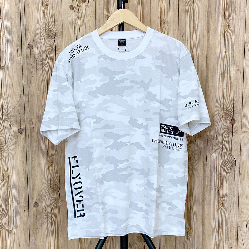 トップイズム TopIsm AVIREX アビレックス FLYOVER ステンシル風 プリント 半袖 Tシャツ メンズ ブランド トップス （1-ホワイト） 1-ホワイト