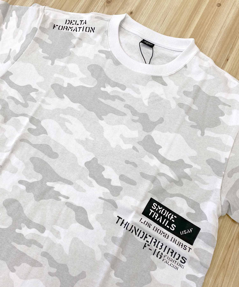 トップイズム TopIsm AVIREX アビレックス FLYOVER ステンシル風 プリント 半袖 Tシャツ メンズ ブランド トップス （1-ホワイト） 1-ホワイト