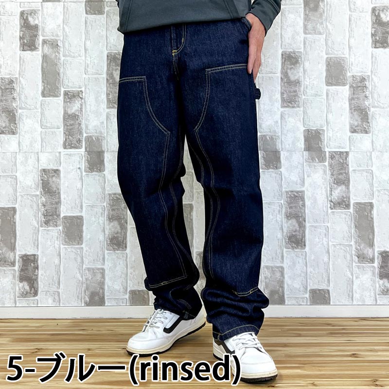 トップイズム TopIsm Carhartt カーハート WIP ワイドシルエット ダブルニーパンツ Double Knee Pant WIP I032699 デニムパンツ メンズ ブランド （7-ブルー(stone washed)） 7-ブルー(stone washed)