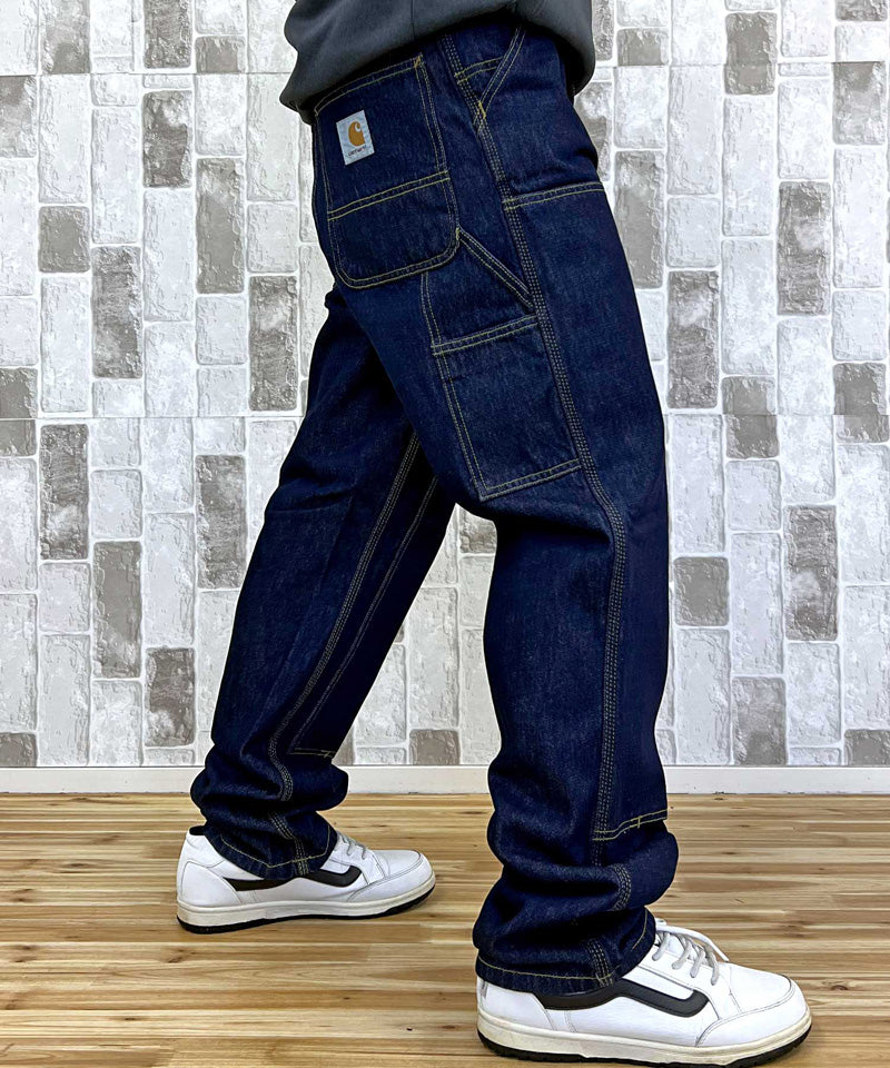 トップイズム TopIsm Carhartt カーハート WIP ワイドシルエット ダブルニーパンツ Double Knee Pant WIP I032699 デニムパンツ メンズ ブランド （7-ブルー(stone washed)） 7-ブルー(stone washed)