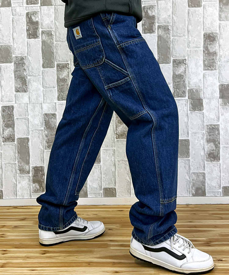 トップイズム TopIsm Carhartt カーハート WIP ワイドシルエット ダブルニーパンツ Double Knee Pant WIP I032699 デニムパンツ メンズ ブランド （7-ブルー(stone washed)） 7-ブルー(stone washed)