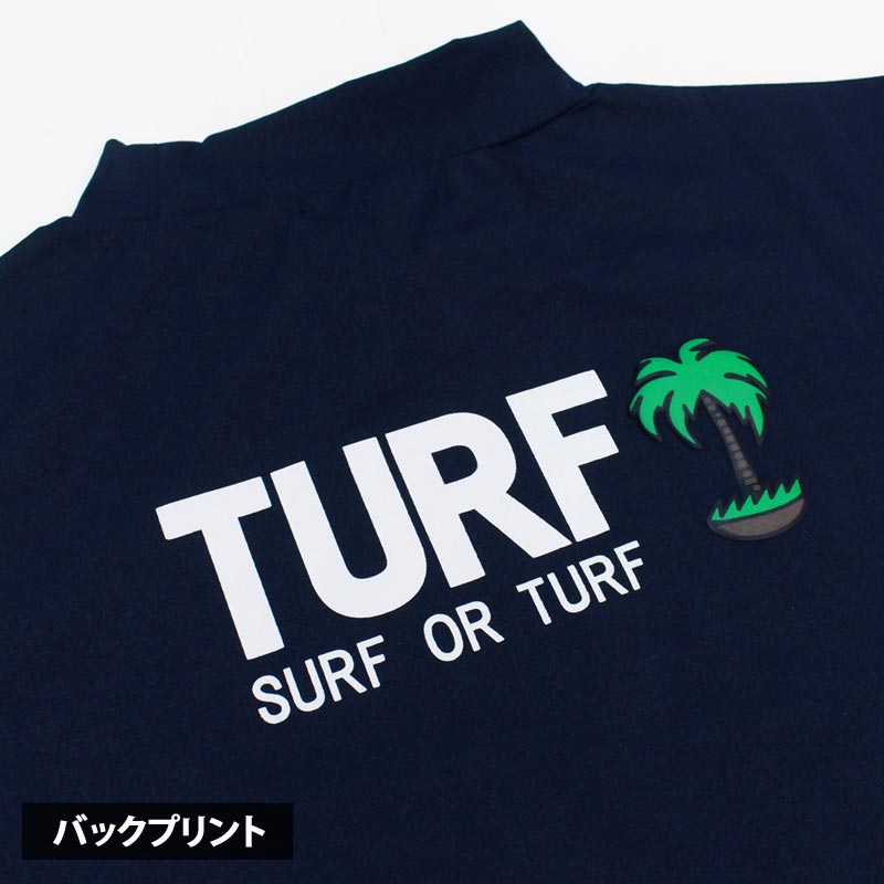 トップイズム TopIsm ゴルフウェア モックネックシャツ メンズ GIORNO SEVEN ジョルノセブン ハイネック ゴルフ 接触冷感 ストレッチ 半袖 ヤシの木 ロゴプリント トップス ポロシャツ Tシャツ 春夏 （1-ホワイト） 1-ホワイト