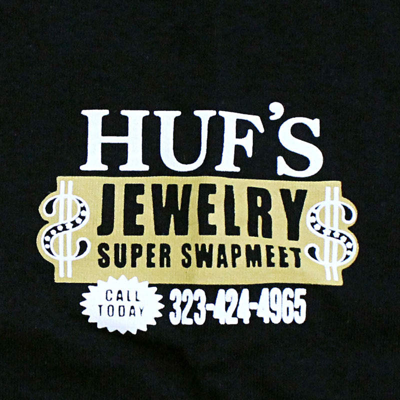 トップイズム TopIsm HUF ハフ ジュエリーロングスリーブバックプリントTシャツ クルーネック ロゴ プリント コットン ロンT カットソー トップス 長袖 Tシャツ メンズ ストリート スケボー ブランド （1-ホワイト） 1-ホワイト