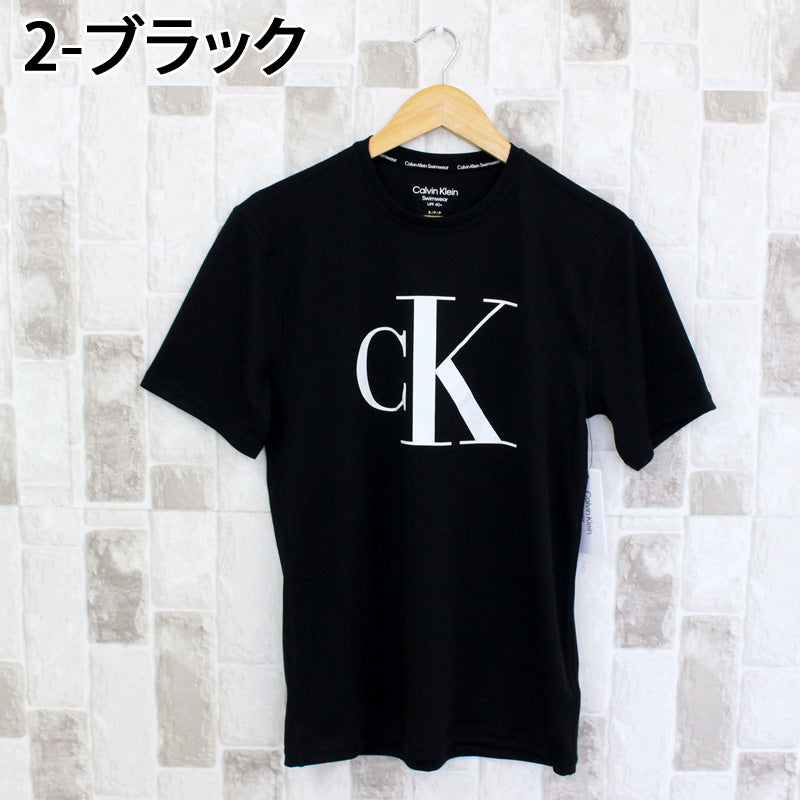 トップイズム TopIsm Calvin Klein カルバンクライン CK クイックドライ ラッシュガード Standard Light Weight Quick Dry S/S メンズ ブランド Tシャツ 春夏 （1-ホワイト） 1-ホワイト