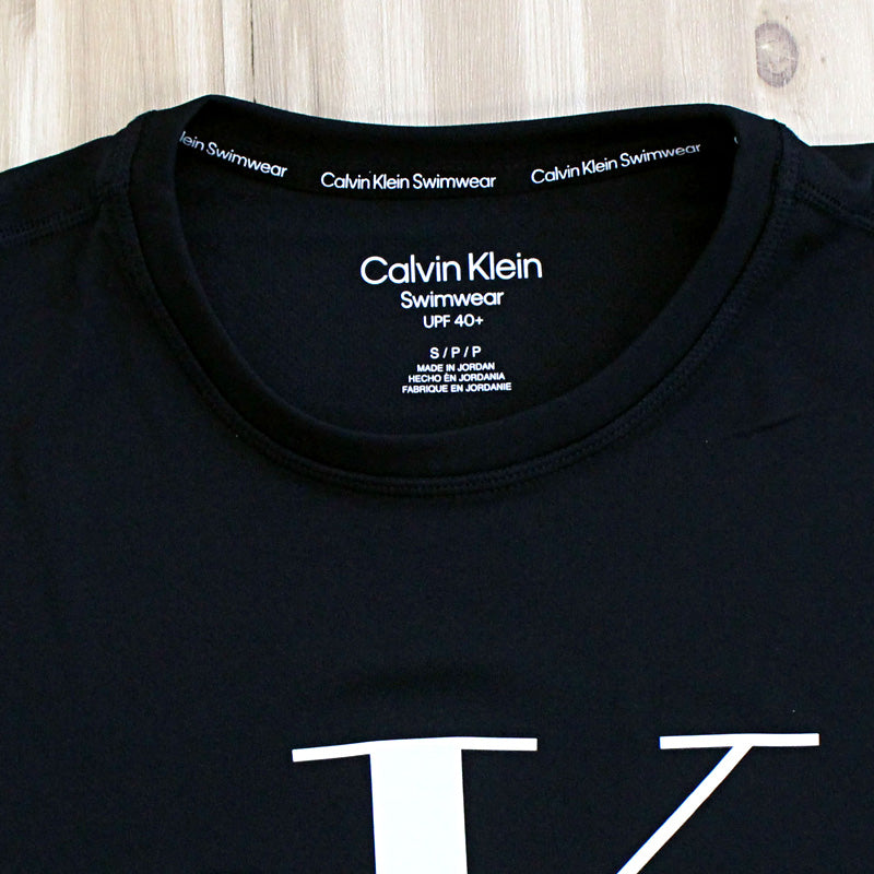 トップイズム TopIsm Calvin Klein カルバンクライン CK クイックドライ ラッシュガード Standard Light Weight Quick Dry S/S メンズ ブランド Tシャツ 春夏 （1-ホワイト） 1-ホワイト
