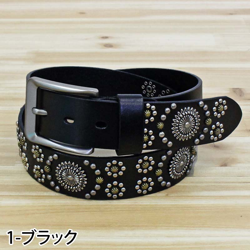 トップイズム TopIsm ベルト メンズ 本革 レザー ウエスタン スタッズベルト 牛革 男女兼用 メンズベルト （2-ライトブラウン） 2-ライトブラウン