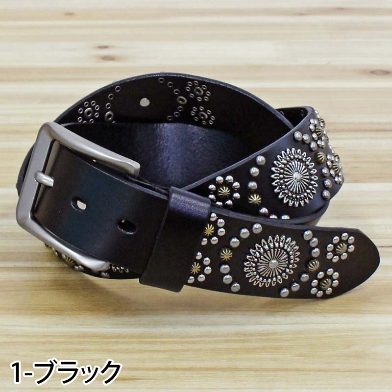 トップイズム TopIsm ベルト メンズ 本革 レザー ウエスタン スタッズベルト 牛革 男女兼用 メンズベルト （2-ライトブラウン） 2-ライトブラウン