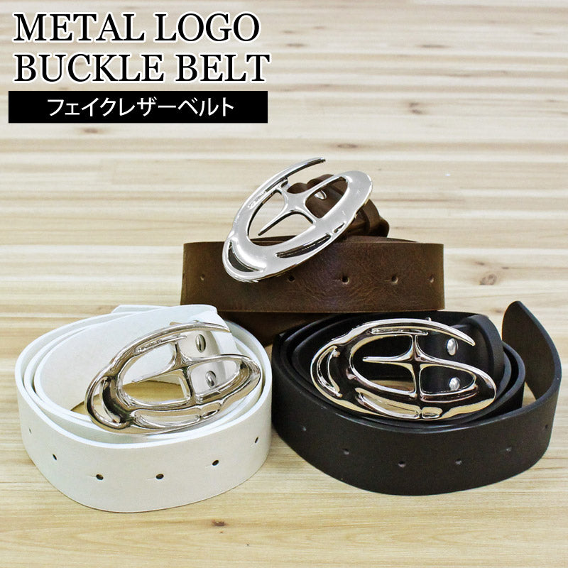トップイズム TopIsm ベルト メンズ メタルロゴ バックルベルト 男女兼用 メンズベルト （3-ダークブラウン） 3-ダークブラウン