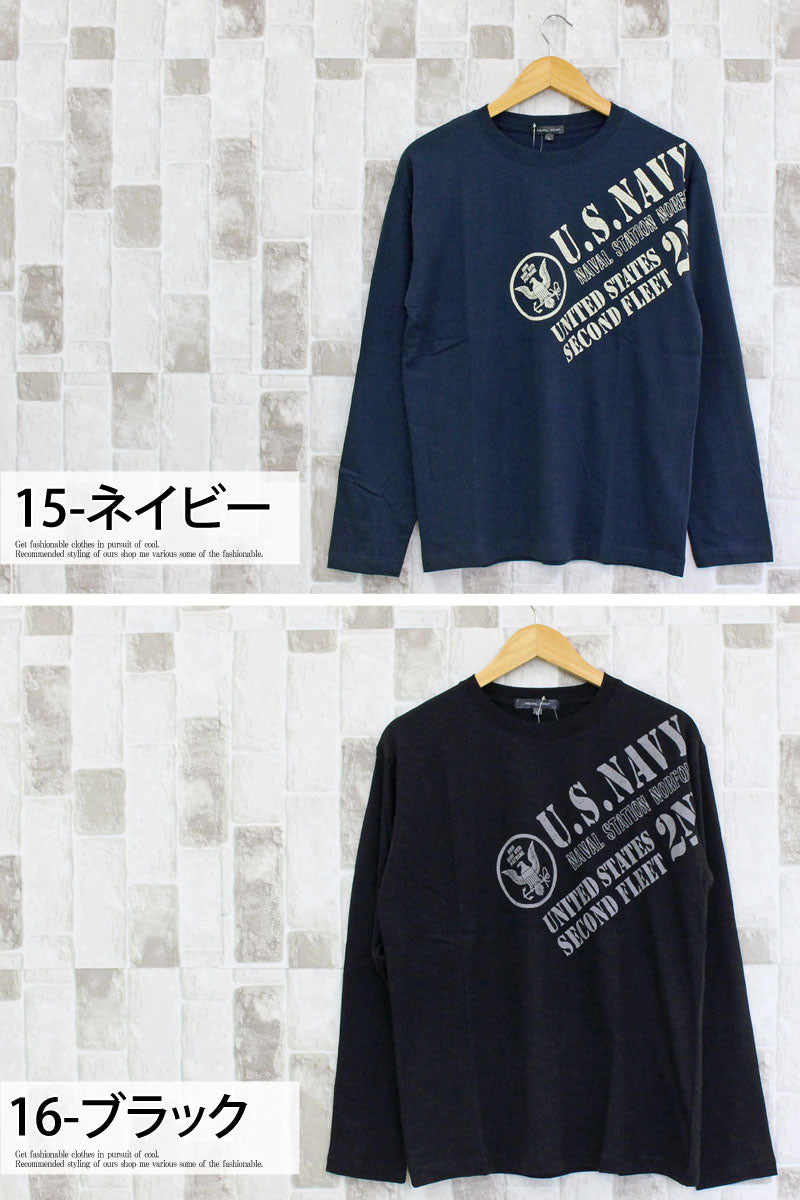 トップイズム TopIsm ロングTシャツ メンズ 長袖 Tシャツ プリントT ロンT アメカジ ミリタリー フォト 3L クルーネック トップス 男女兼用 ユニセックス 春夏 （2-ホワイト） 2-ホワイト