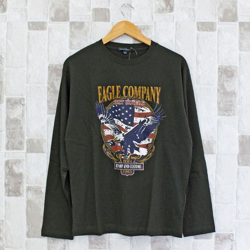 トップイズム TopIsm ロングTシャツ メンズ 長袖 Tシャツ プリントT ロンT アメカジ ミリタリー フォト 3L クルーネック トップス 男女兼用 ユニセックス 春夏 （12-チャコール） 12-チャコール