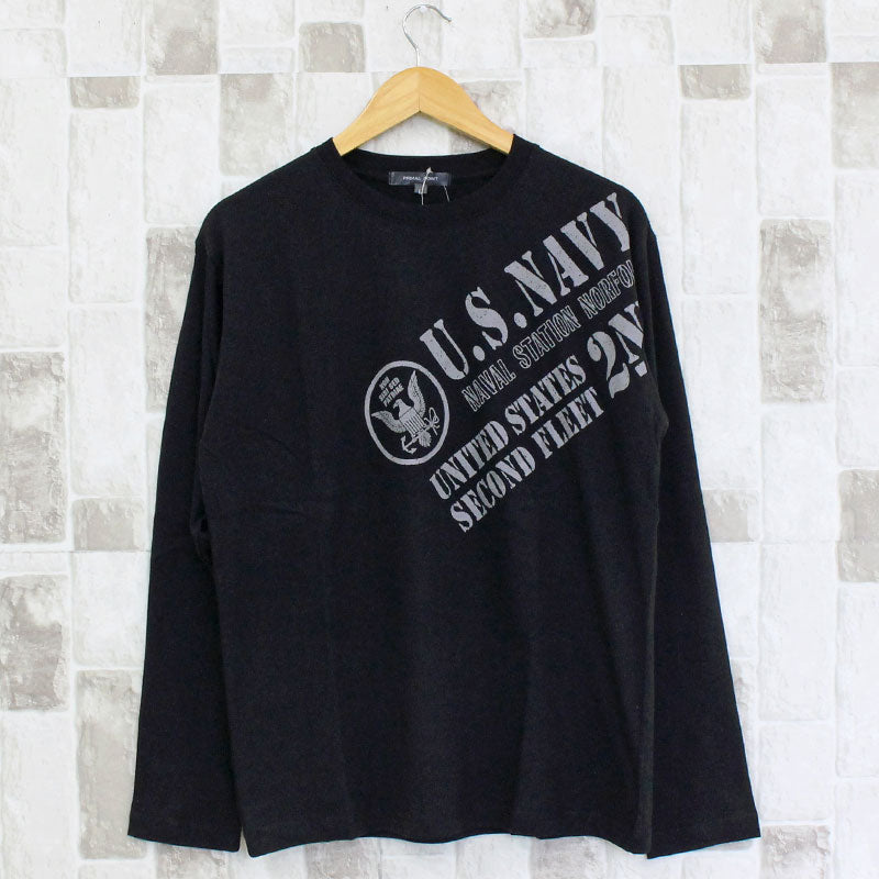 トップイズム TopIsm ロングTシャツ メンズ 長袖 Tシャツ プリントT ロンT アメカジ ミリタリー フォト 3L クルーネック トップス 男女兼用 ユニセックス 春夏 （16-ブラック） 16-ブラック
