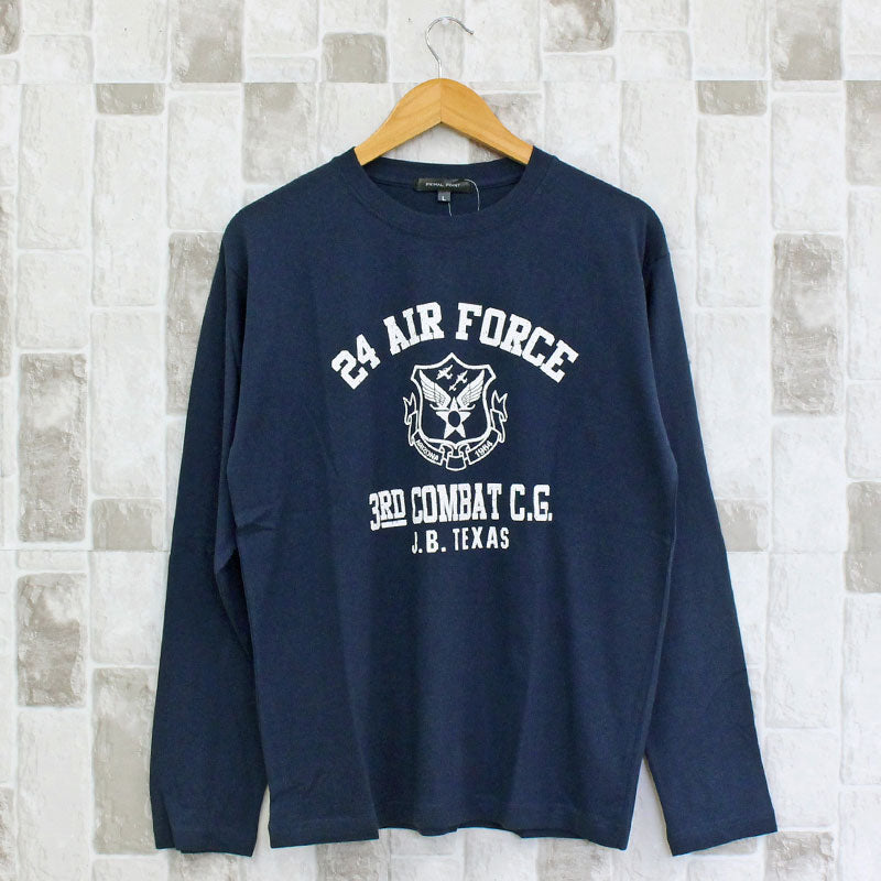 トップイズム TopIsm ロングTシャツ メンズ 長袖 Tシャツ プリントT ロンT アメカジ ミリタリー フォト 3L クルーネック トップス 男女兼用 ユニセックス 春夏 （14-ネイビー） 14-ネイビー