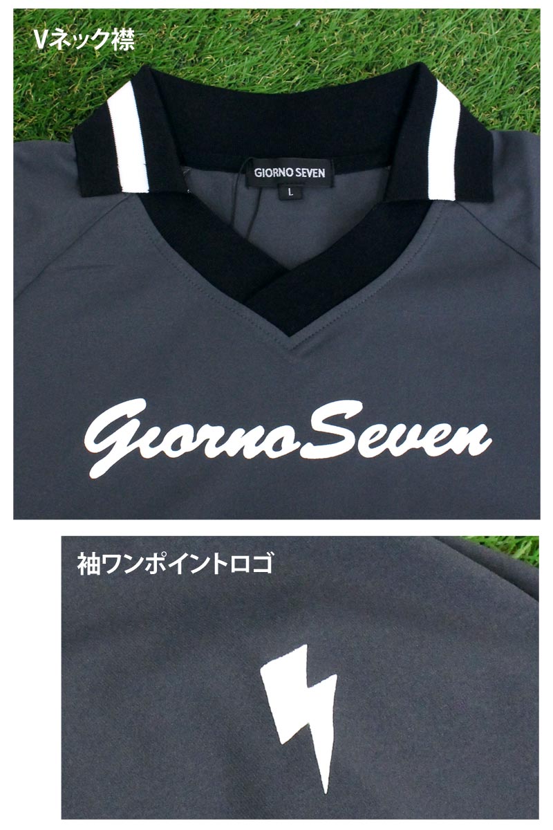 トップイズム TopIsm ゴルフウェア メンズ Vネック襟 GIORNO SEVEN ジョルノセブン トップス 長袖 ポロシャツ 春夏 秋冬 おしゃれ （4-チャコール） 4-チャコール