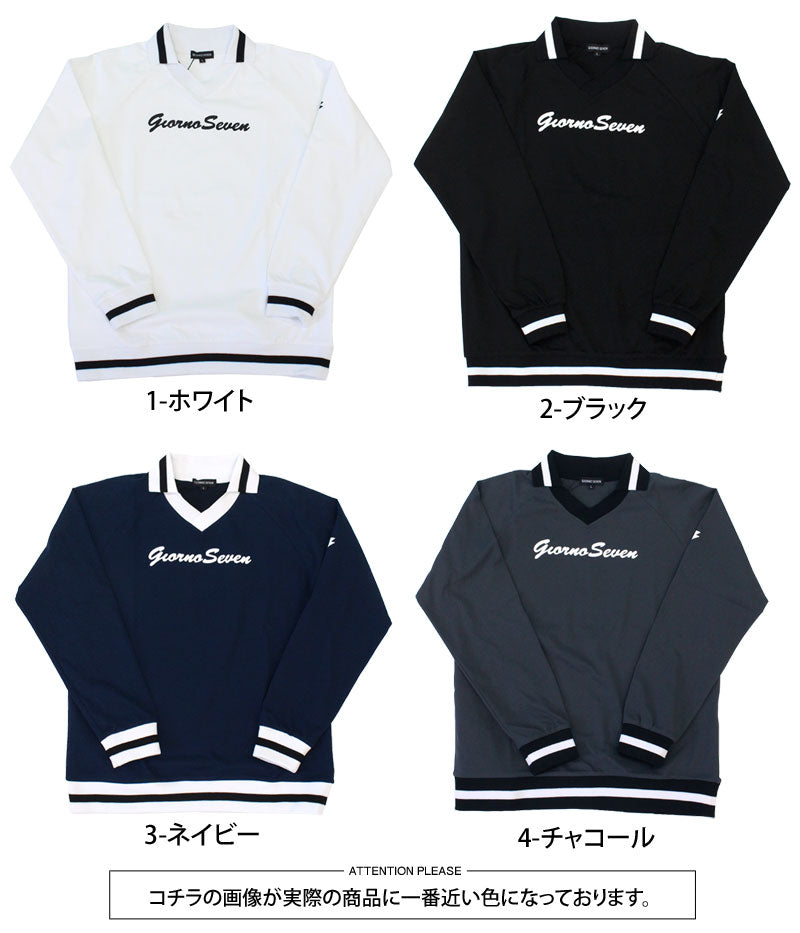 トップイズム TopIsm ゴルフウェア メンズ Vネック襟 GIORNO SEVEN ジョルノセブン トップス 長袖 ポロシャツ 春夏 秋冬 おしゃれ （4-チャコール） 4-チャコール