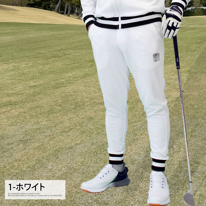 トップイズム TopIsm ゴルフパンツ メンズ ゴルフウェア GIORNO SEVEN ジョルノセブン 裾ラインリブ ストレッチ ウエストゴム イージーパンツ ボトムス 秋冬 春夏 （3-ブラック） 3-ブラック