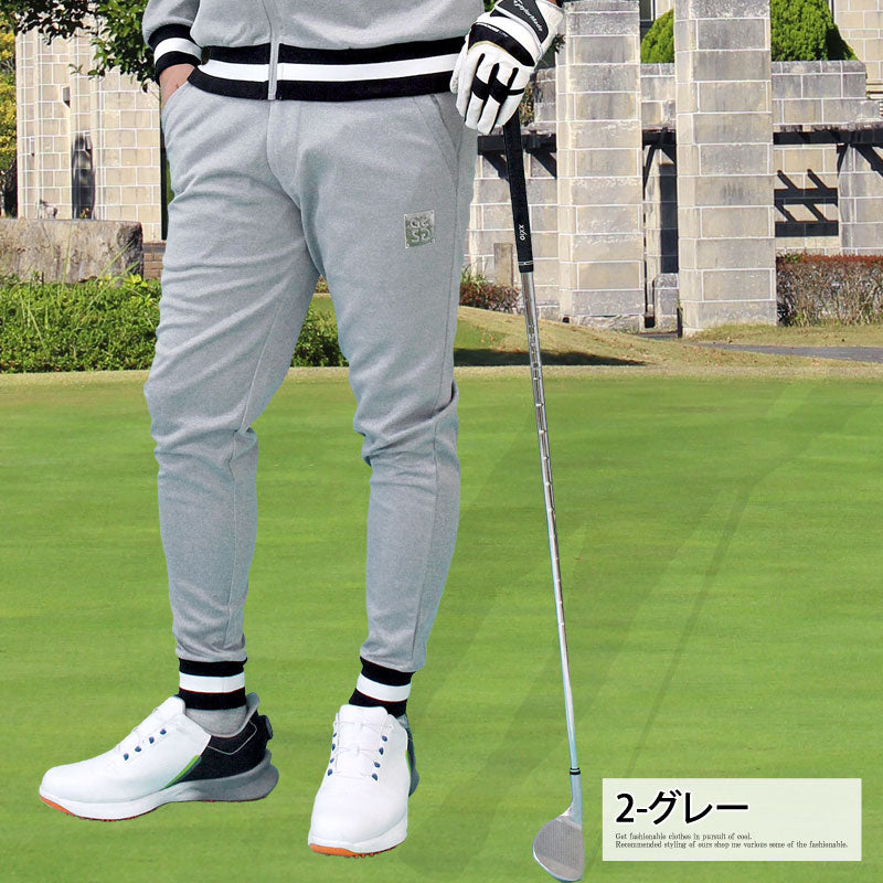 トップイズム TopIsm ゴルフパンツ メンズ ゴルフウェア GIORNO SEVEN ジョルノセブン 裾ラインリブ ストレッチ ウエストゴム イージーパンツ ボトムス 秋冬 春夏 （3-ブラック） 3-ブラック
