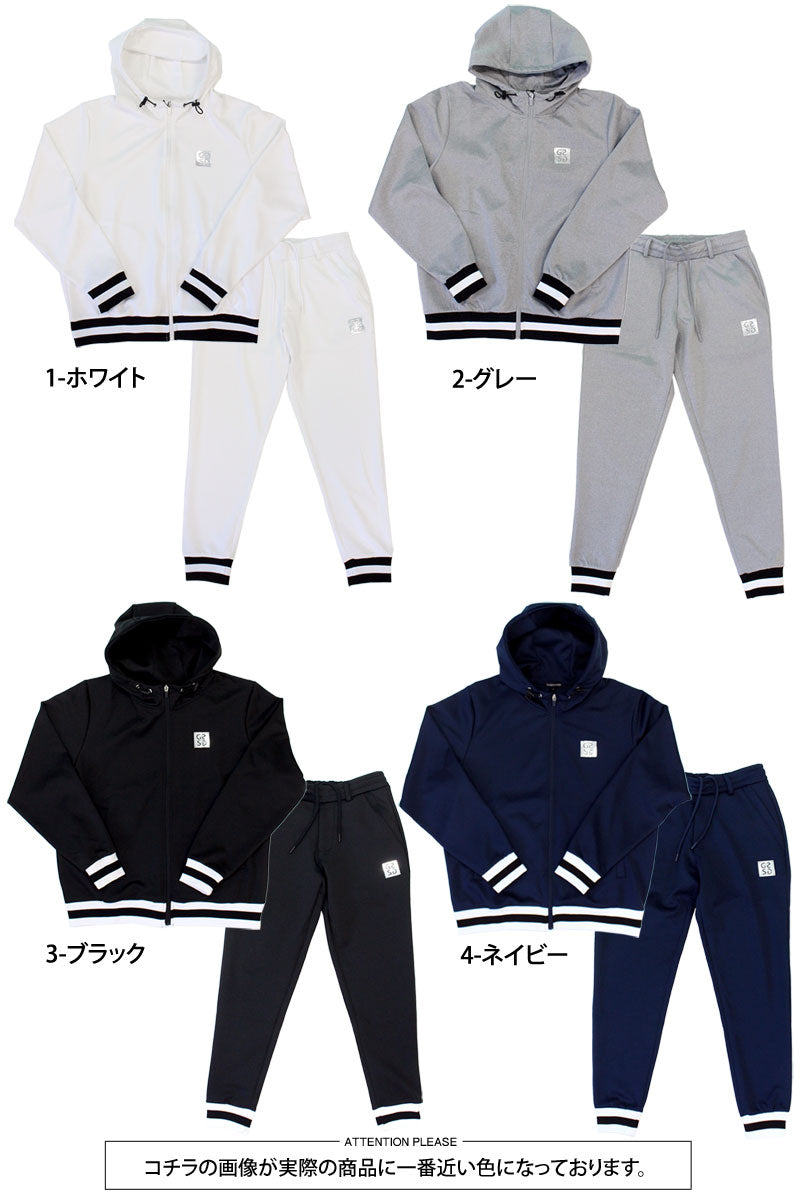 トップイズム TopIsm ゴルフウェア メンズ 上下セットアップ GIORNO SEVEN ジョルノセブン ジップアップパーカー トップス ゴルフパンツ リブライン ブランド おしゃれ 秋冬 春夏 （1-ホワイト） 1-ホワイト