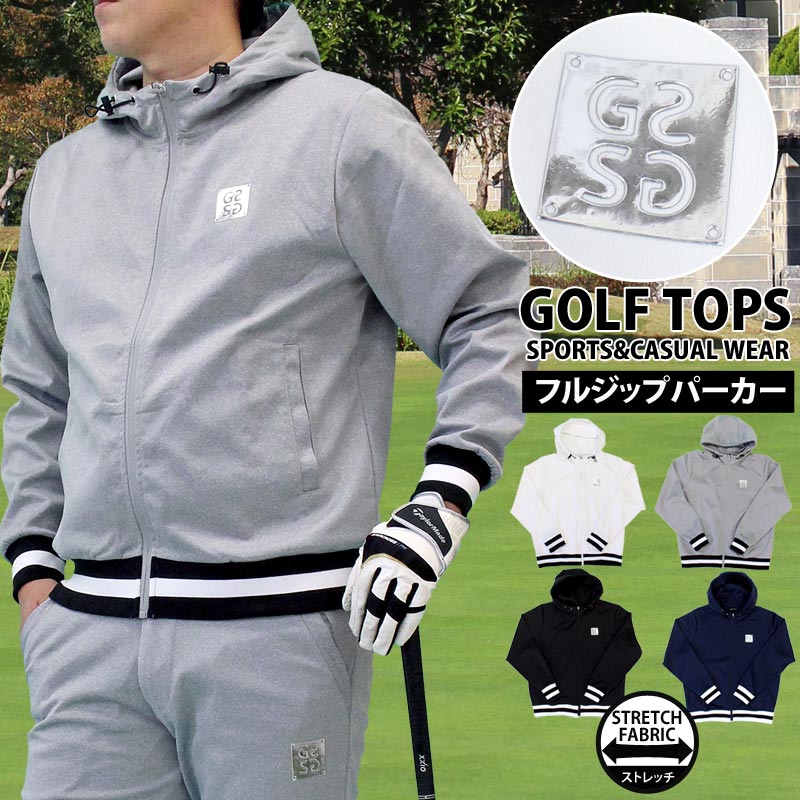 トップイズム TopIsm ゴルフウェア メンズ ゴルフ フルジップパーカー GIORNO SEVEN ジョルノセブン トレーナー トップス 裾リブライン おしゃれ ブランド 秋冬 春夏 （3-ブラック） 3-ブラック