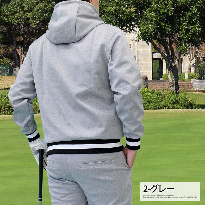 トップイズム TopIsm ゴルフウェア メンズ ゴルフ フルジップパーカー GIORNO SEVEN ジョルノセブン トレーナー トップス 裾リブライン おしゃれ ブランド 秋冬 春夏 （3-ブラック） 3-ブラック