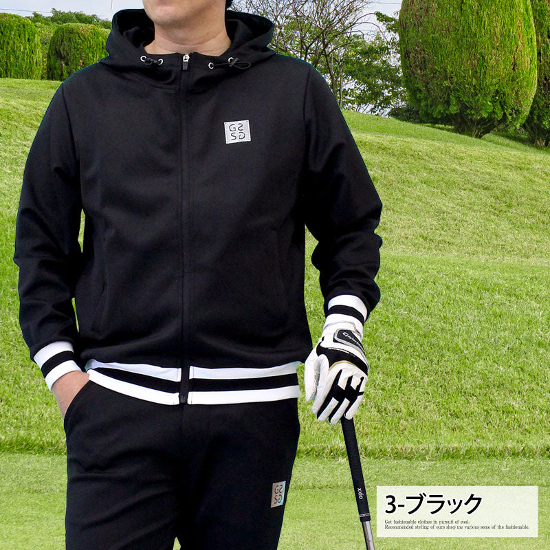 トップイズム TopIsm ゴルフウェア メンズ ゴルフ フルジップパーカー GIORNO SEVEN ジョルノセブン トレーナー トップス 裾リブライン おしゃれ ブランド 秋冬 春夏 （3-ブラック） 3-ブラック