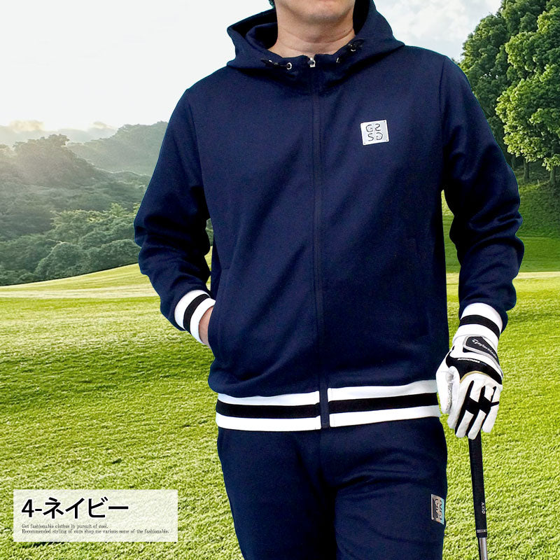 トップイズム TopIsm ゴルフウェア メンズ ゴルフ フルジップパーカー GIORNO SEVEN ジョルノセブン トレーナー トップス 裾リブライン おしゃれ ブランド 秋冬 春夏 （3-ブラック） 3-ブラック