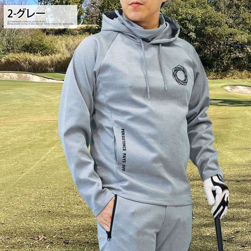 トップイズム TopIsm ゴルフウェア メンズ ゴルフ プルパーカー GIORNO SEVEN ジョルノセブン マスク搭載 トレーナー トップス おしゃれ ブランド 秋冬 春夏 （2-グレー） 2-グレー