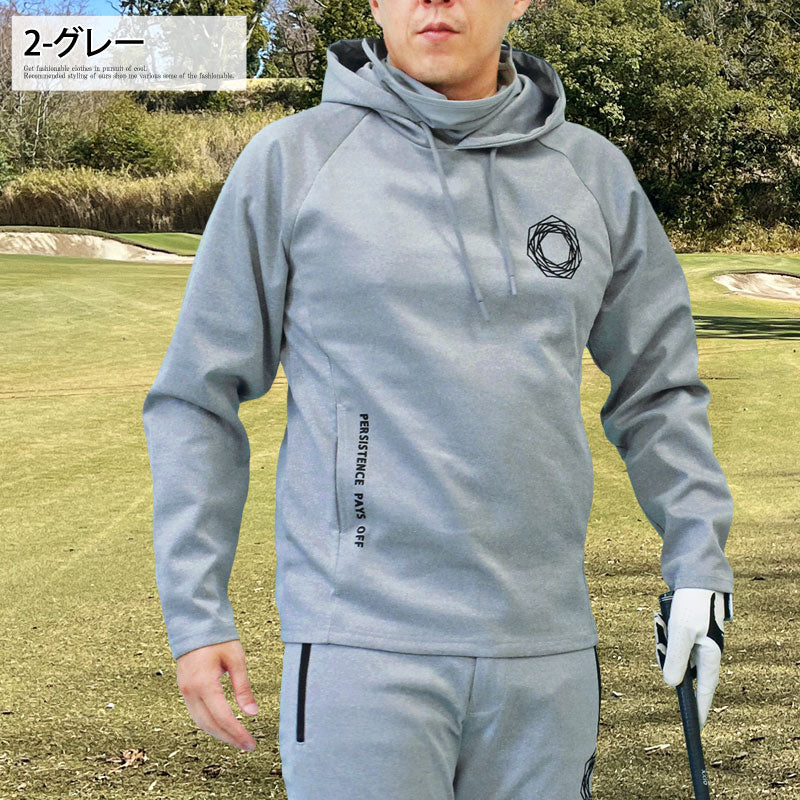 トップイズム TopIsm ゴルフウェア メンズ ゴルフ プルパーカー GIORNO SEVEN ジョルノセブン マスク搭載 トレーナー トップス おしゃれ ブランド 秋冬 春夏 （2-グレー） 2-グレー