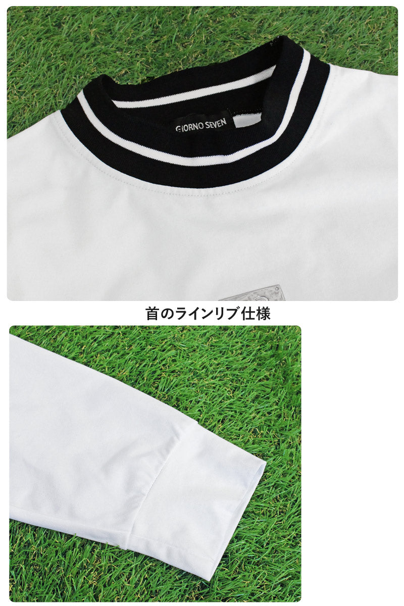 トップイズム TopIsm ゴルフウェア メンズ モックネックシャツ GIORNO SEVEN ジョルノセブン 長袖 ハイネック トップス ポロシャツ シルバーロゴ 首ライン ストレッチ おしゃれ 春夏 秋冬 （3-ネイビー） 3-ネイビー