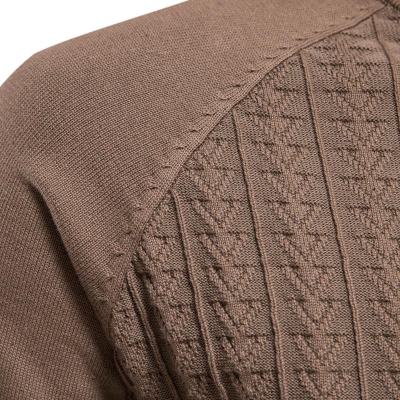 トップイズム TopIsm ゴルフウェア メンズ ニットセーター タートルネック 編地 編み目 無地 長袖 タートルニット トップス おしゃれ 秋冬 （1-ブラック） 1-ブラック