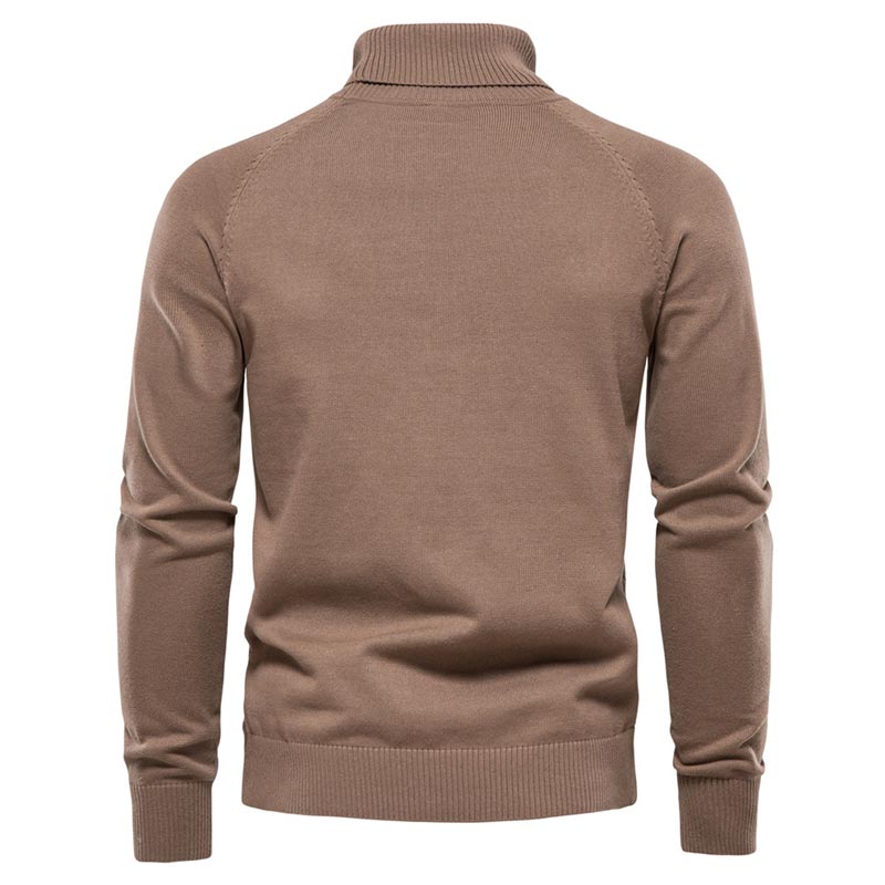 トップイズム TopIsm ゴルフウェア メンズ ニットセーター タートルネック 編地 編み目 無地 長袖 タートルニット トップス おしゃれ 秋冬 （1-ブラック） 1-ブラック