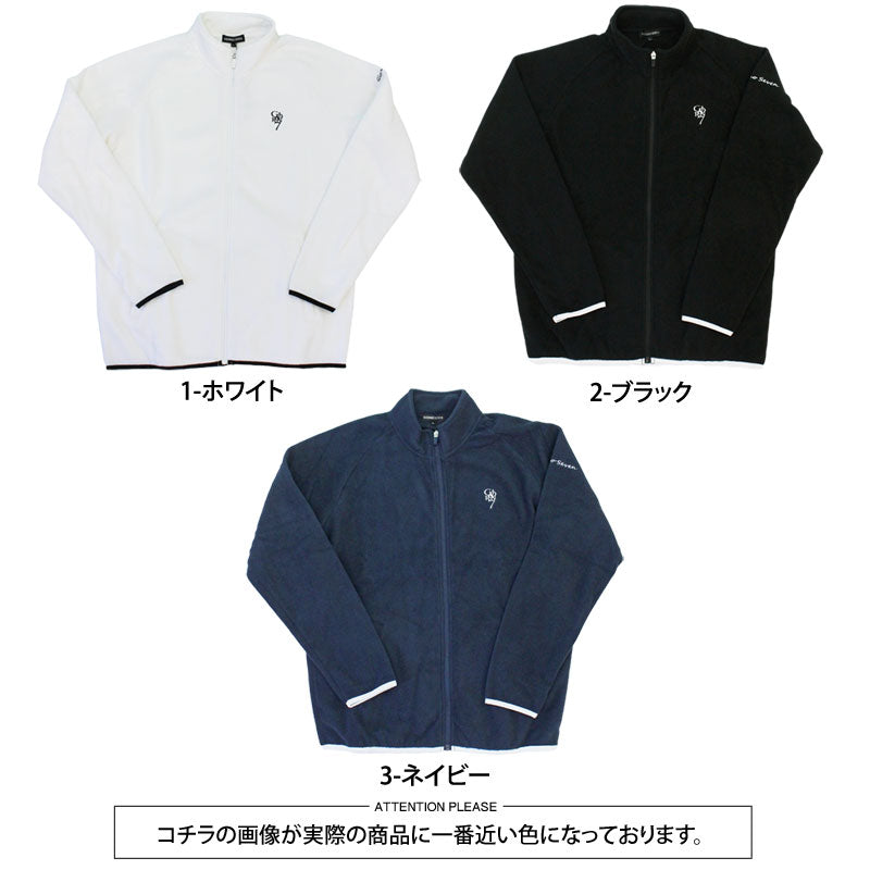 トップイズム TopIsm ゴルフウェア メンズ フリース GIORNO SEVEN ジョルノセブン フルジップアップ トップス ニット ロゴ 刺繍 おしゃれ ブランド 秋冬 （2-ブラック） 2-ブラック
