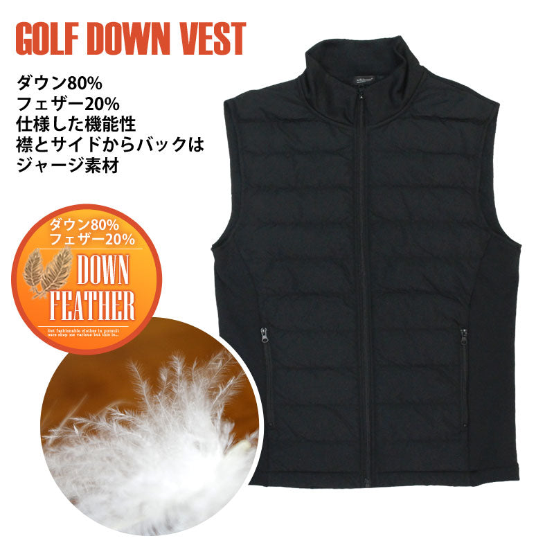 トップイズム TopIsm ゴルフウェア セットアップ メンズ 上下セット ダウンベスト ゴルフパンツ 暖か裏起毛ボア ストレッチジャージ アウター ジップアップ スポーツ 秋冬 （5-カモブラック） 5-カモブラック