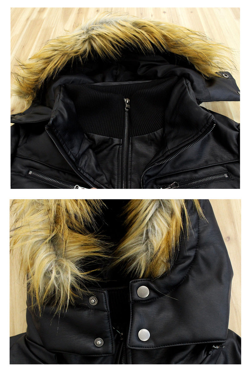 トップイズム TopIsm 撥水加工 フード＆ファー脱着式 3WAY PU中綿ジャケット Wフロント Wzip ジャケット アウター ブルゾン （2-ダークブラウン） 2-ダークブラウン