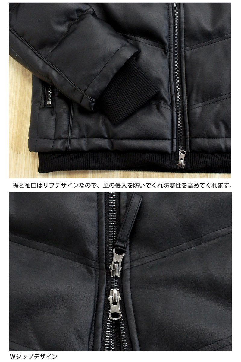 トップイズム TopIsm 撥水加工 フード＆ファー脱着式 3WAY PU中綿ジャケット Wフロント Wzip ジャケット アウター ブルゾン （2-ダークブラウン） 2-ダークブラウン