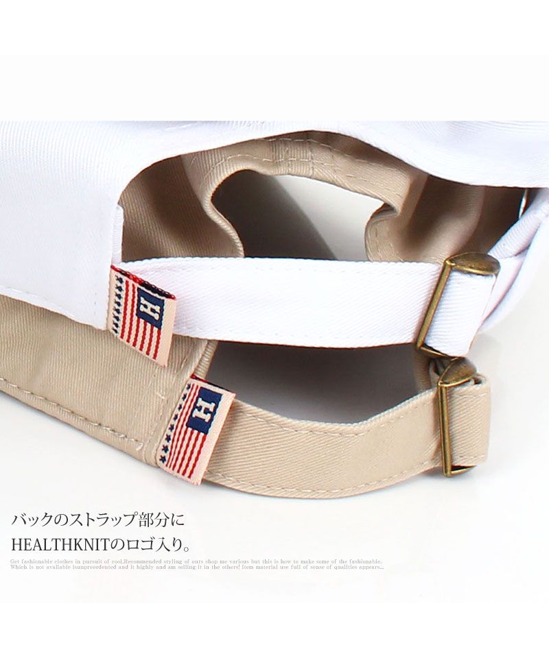 トップイズム TopIsm Healthknit ヘルスニット コットン ツイル 刺繍入り ベースボール キャップ バックストラップ 野球帽 無地 綿100％ ローキャップ メンズ 帽子 （9-ブラック×チャコール） 9-ブラック×チャコール