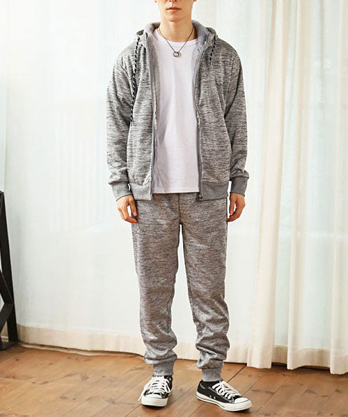 トップイズム TopIsm 上下セット スウェット メンズ ジップアップパーカー ジョガーパンツ セットアップ 男女兼用 裏面シャギーフリース あったか素材 無地 ルームウェア 部屋着